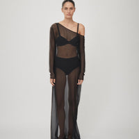 Asymmetric Silk Georgette Dress