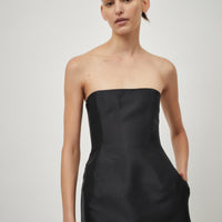 Mini Silk Strapless Dress