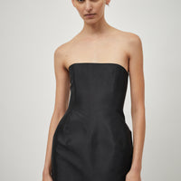 Mini Silk Strapless Dress
