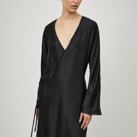 Silk Satin Wrap Dress