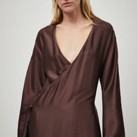 Silk Satin Wrap Dress