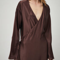 Silk Satin Wrap Dress