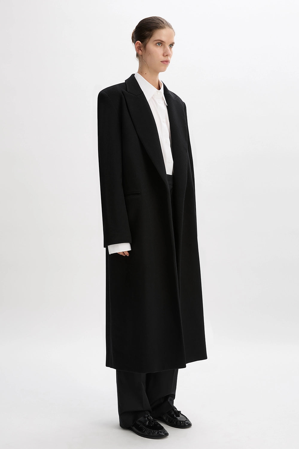 BEARE PARK Classic Wool Felt Coat Black