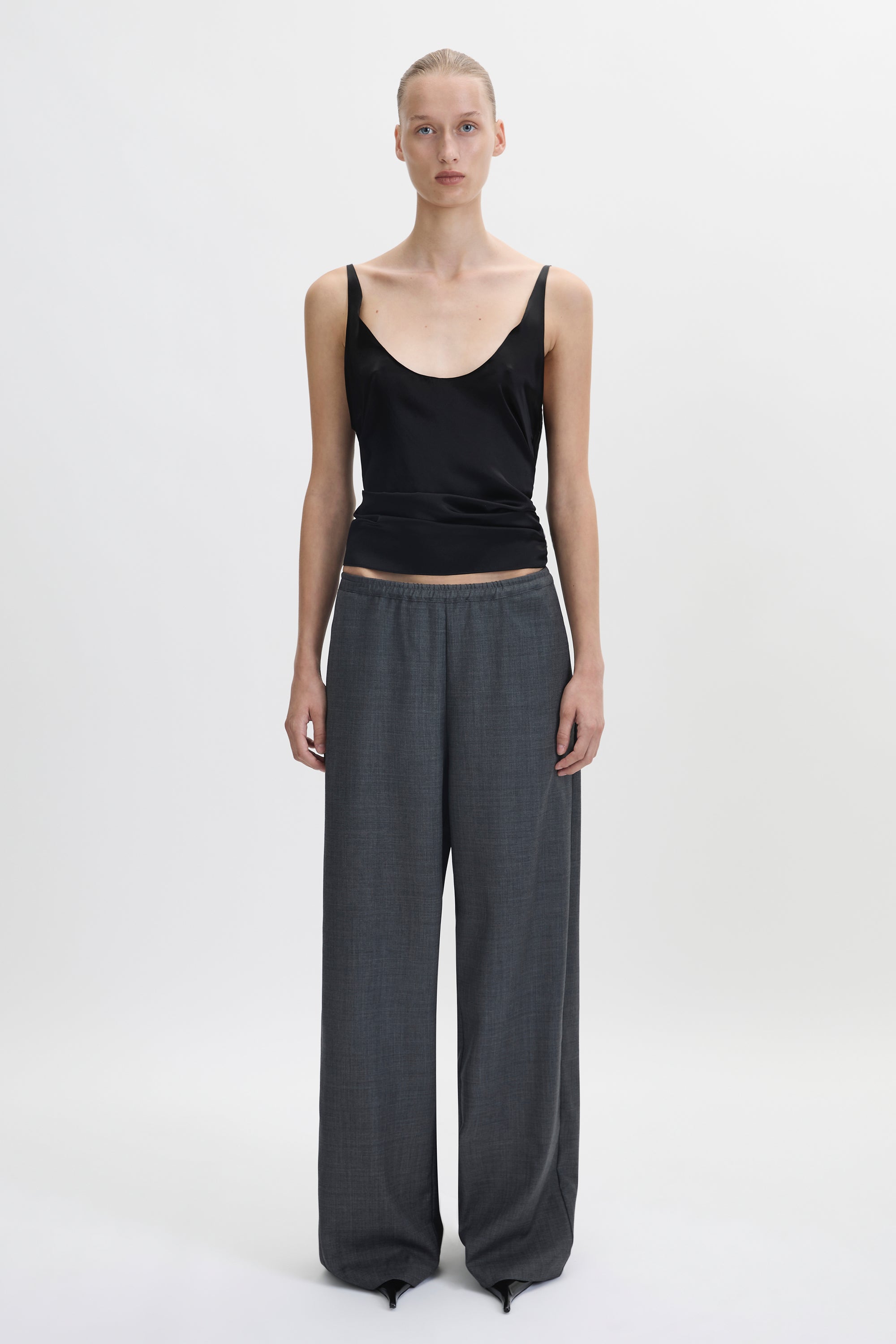 Wool Elastic Waist Pant