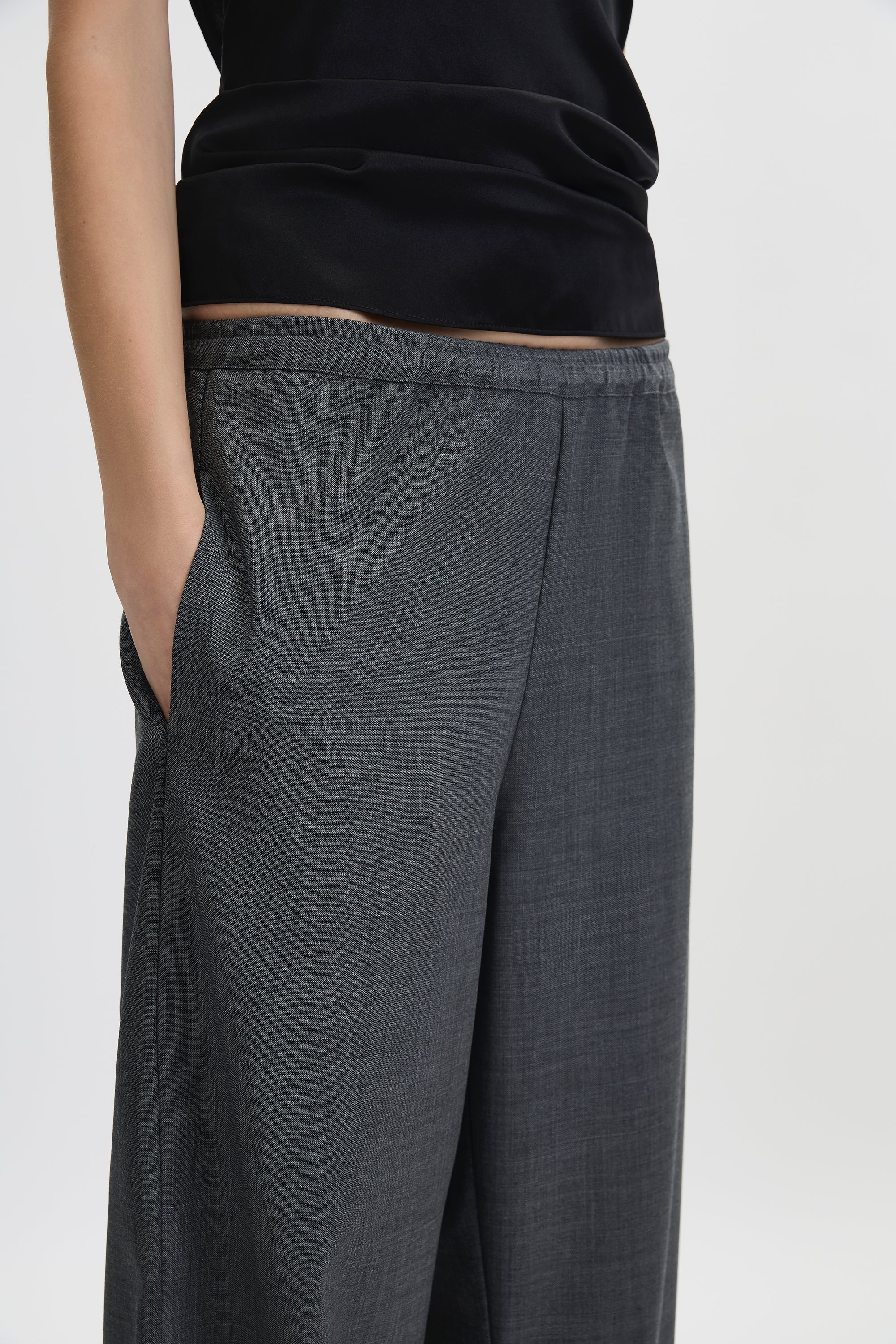 Wool Elastic Waist Pant