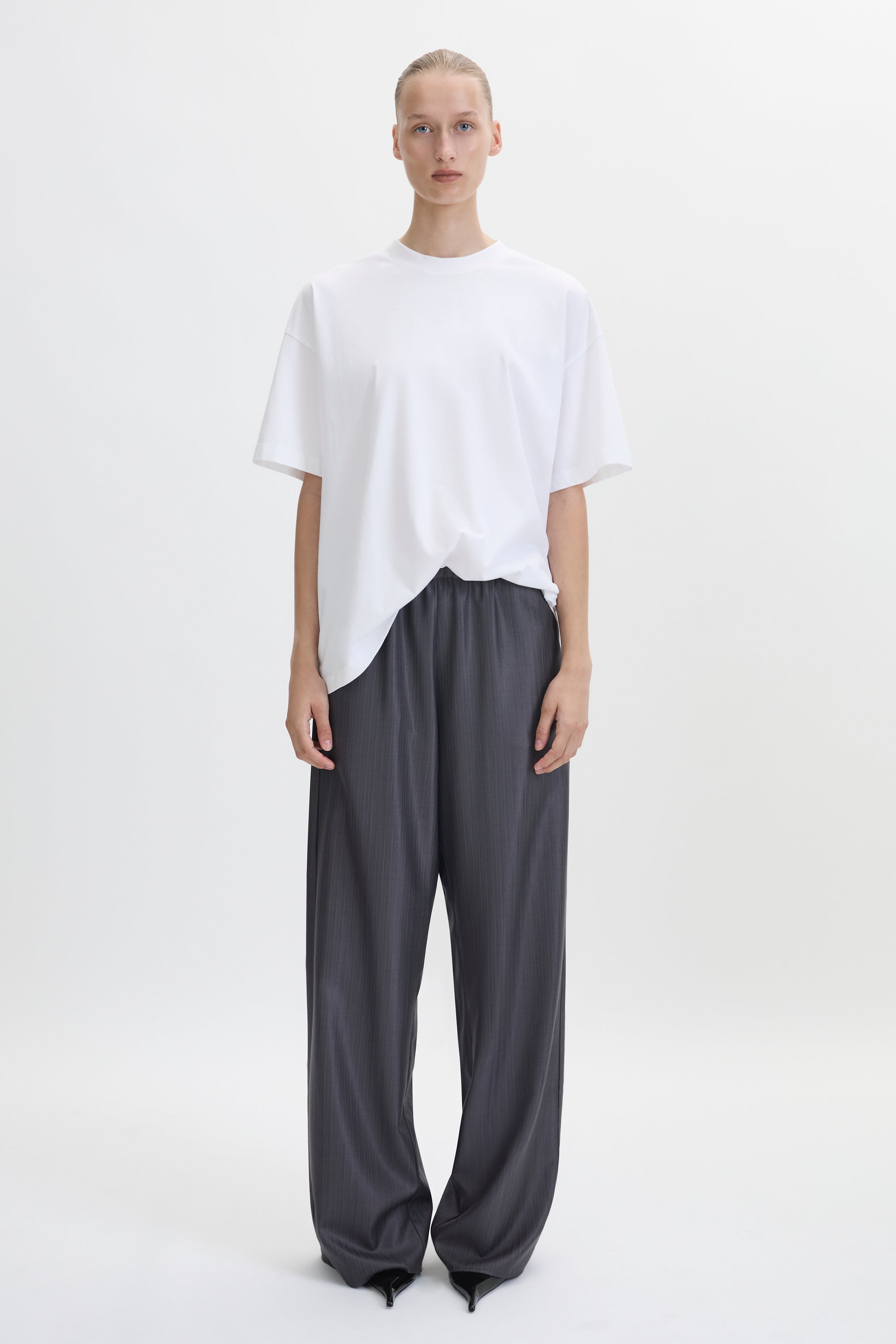Wool Silk Elastic Waist Pant