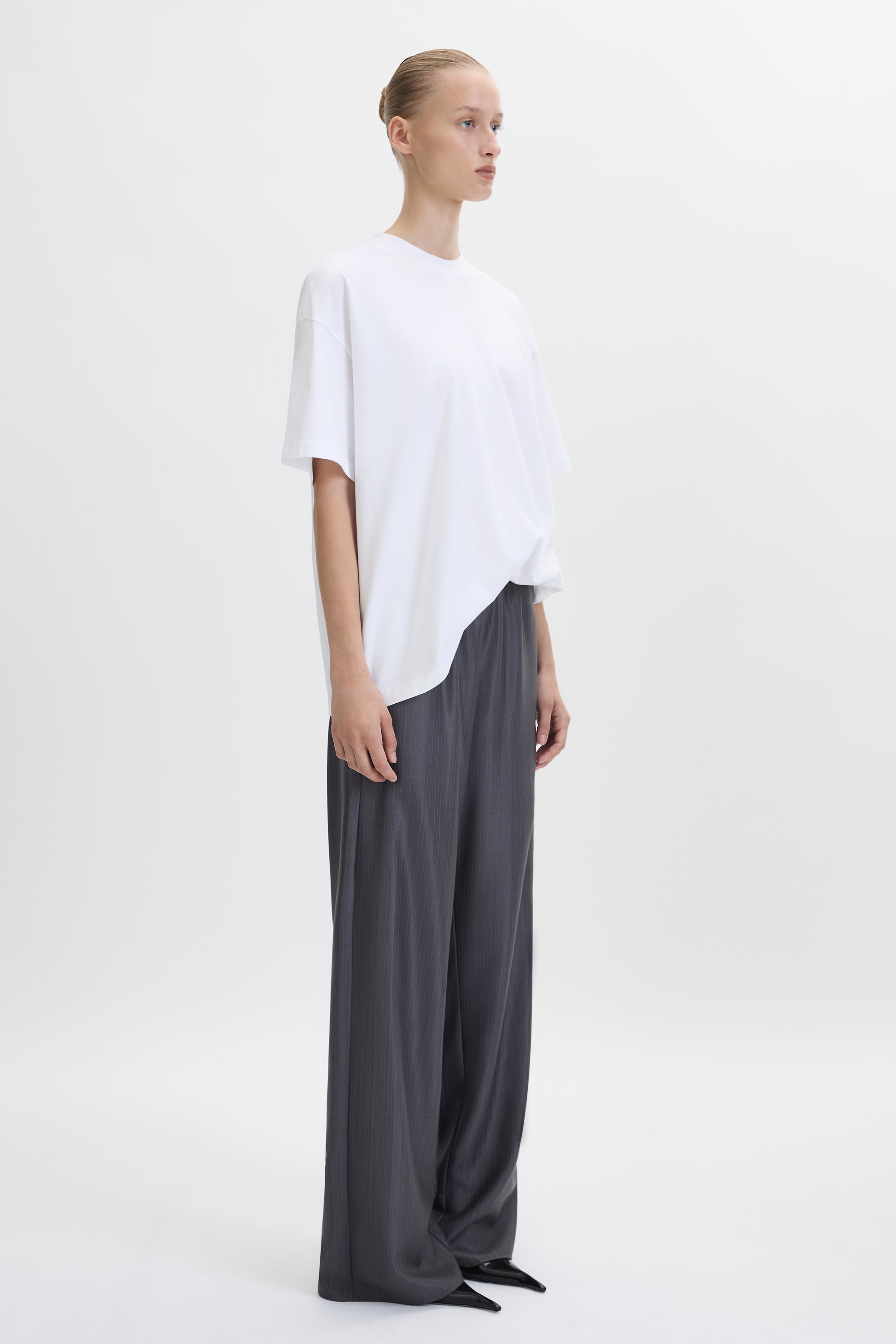 Wool Silk Elastic Waist Pant