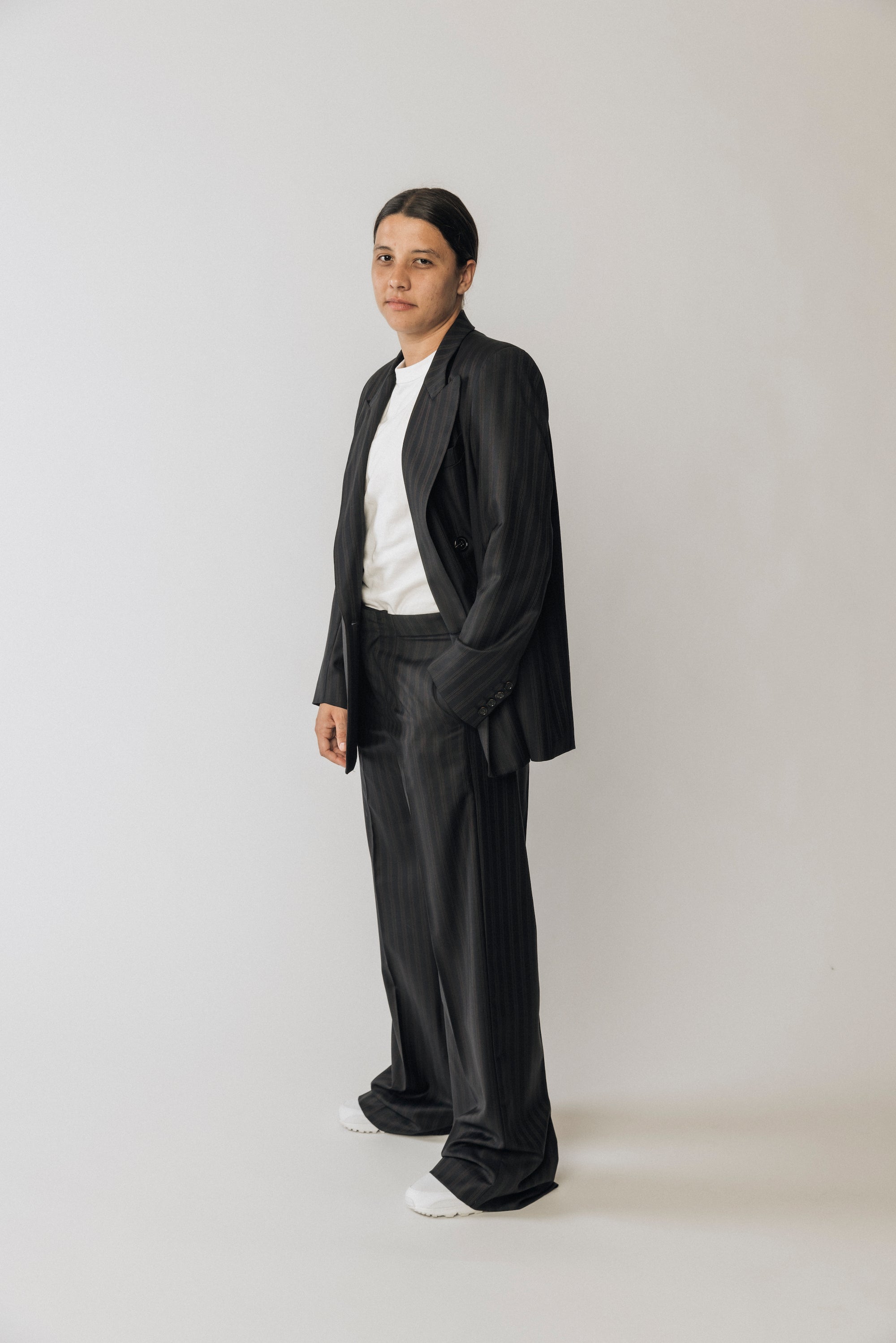 The Matildas Pinstripe Relaxed Tailored Trouser