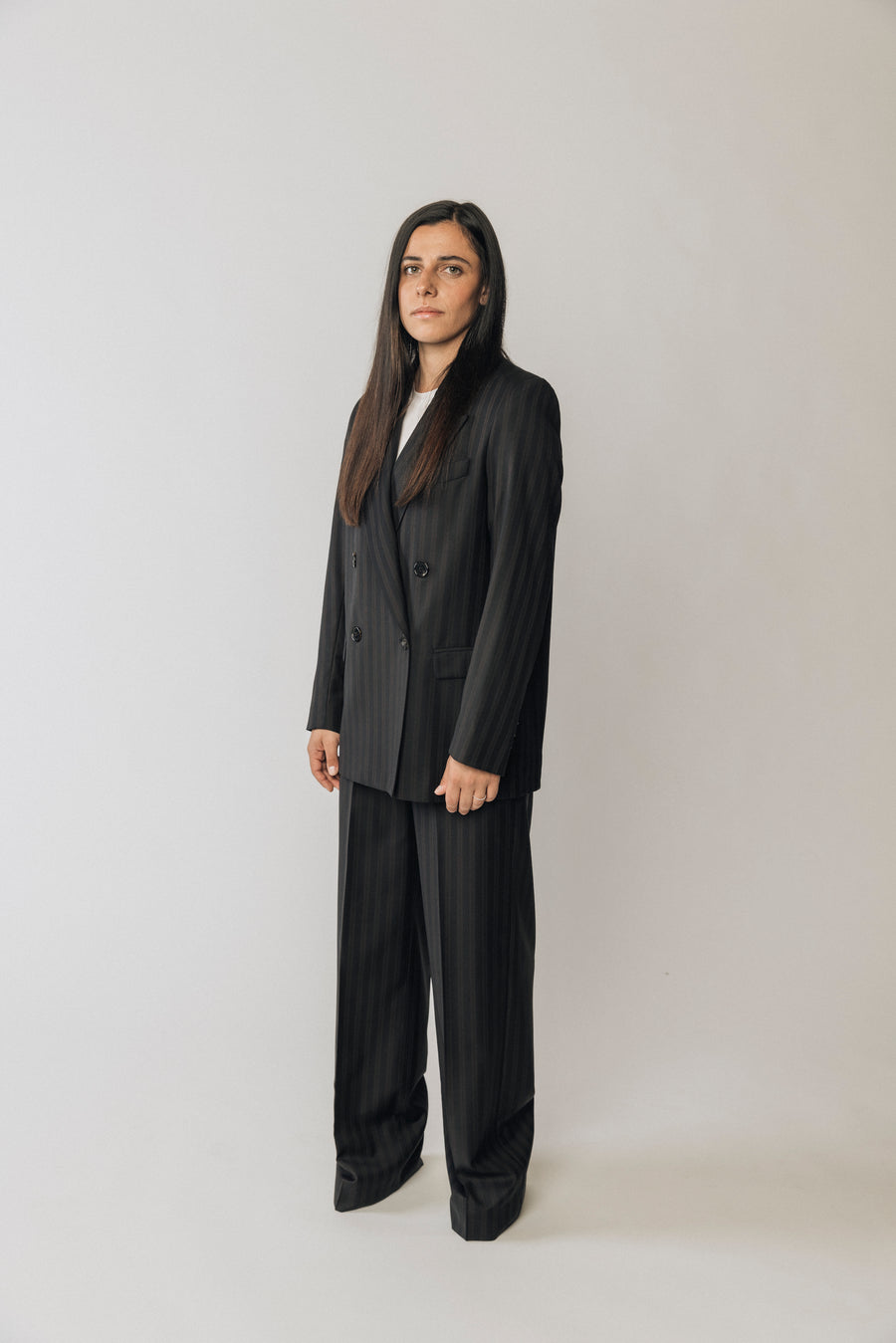 The Matildas Pinstripe Double Breasted Blazer