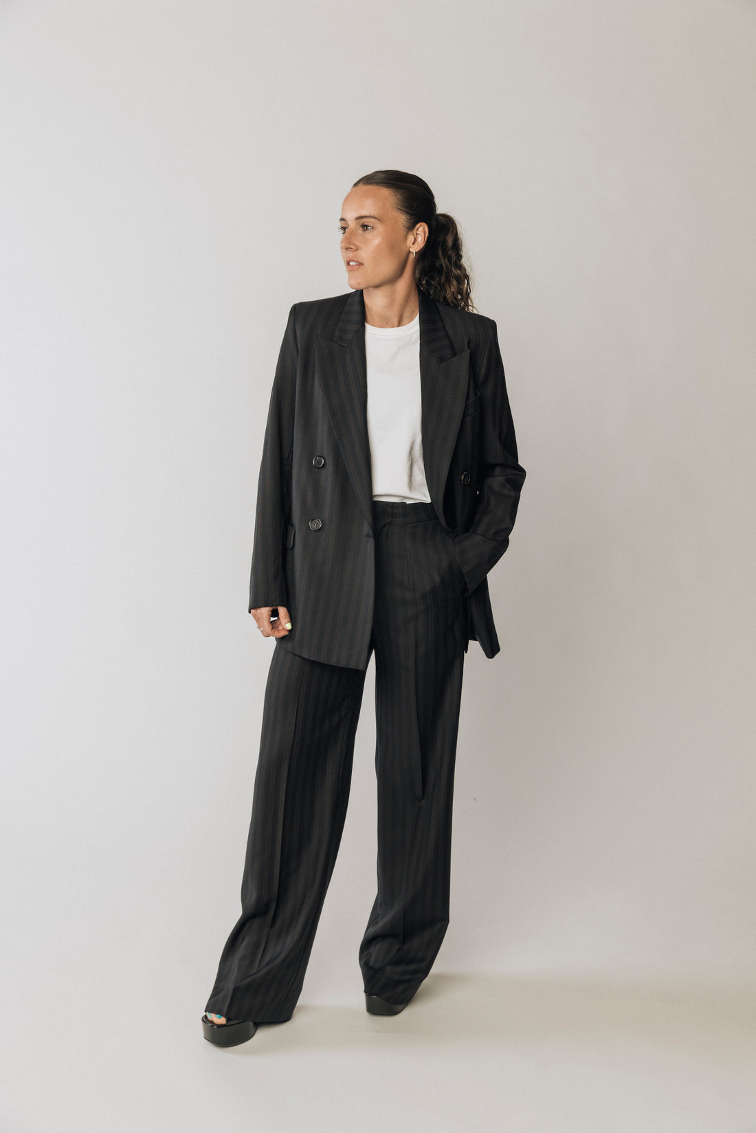 The Matildas Pinstripe Relaxed Tailored Trouser
