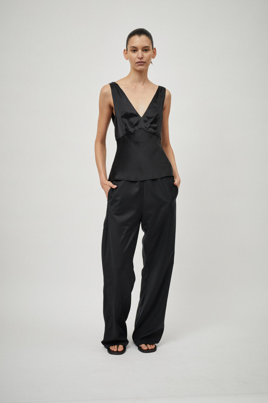 Wool Elastic Waist Pant