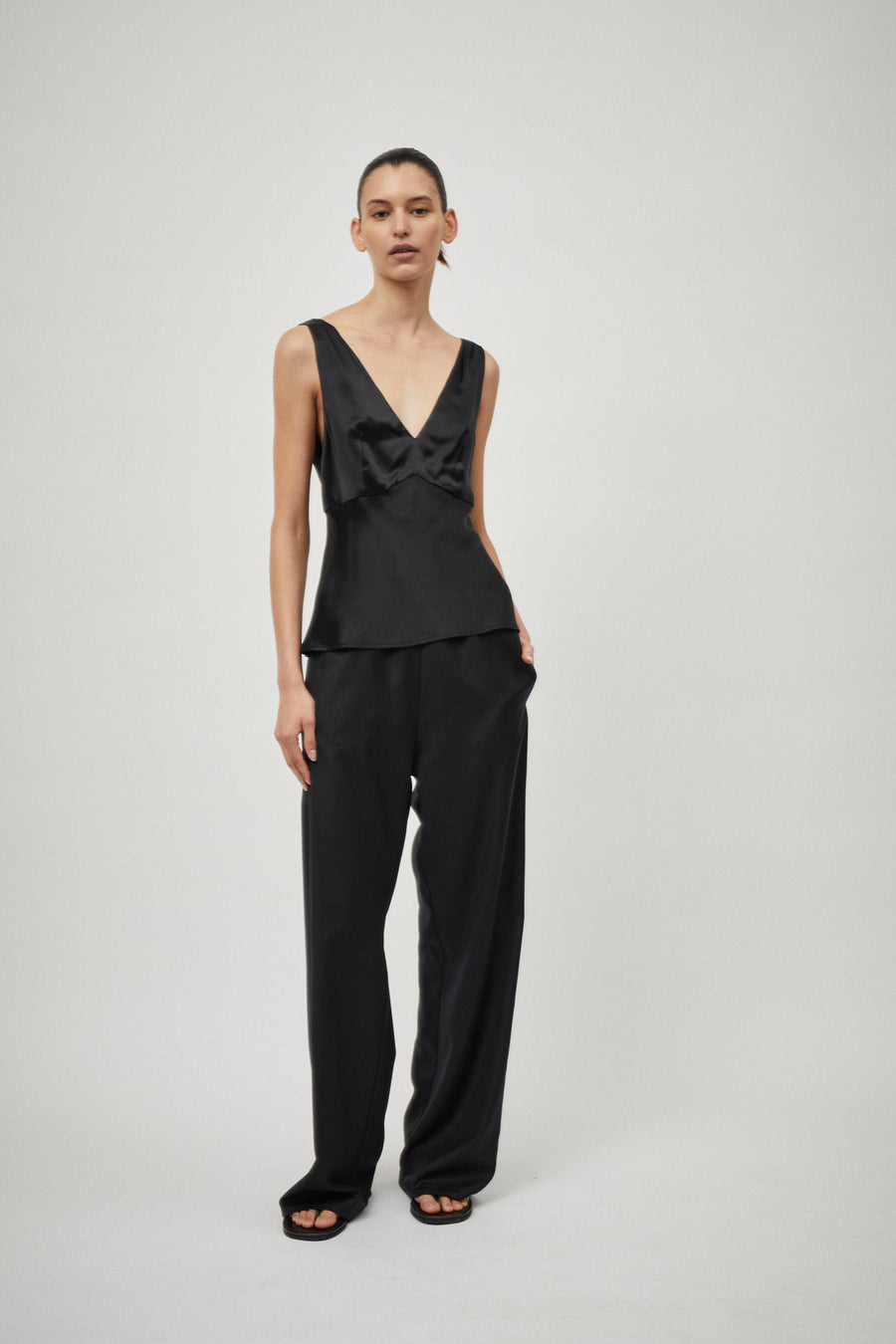 Wool Elastic Waist Pant