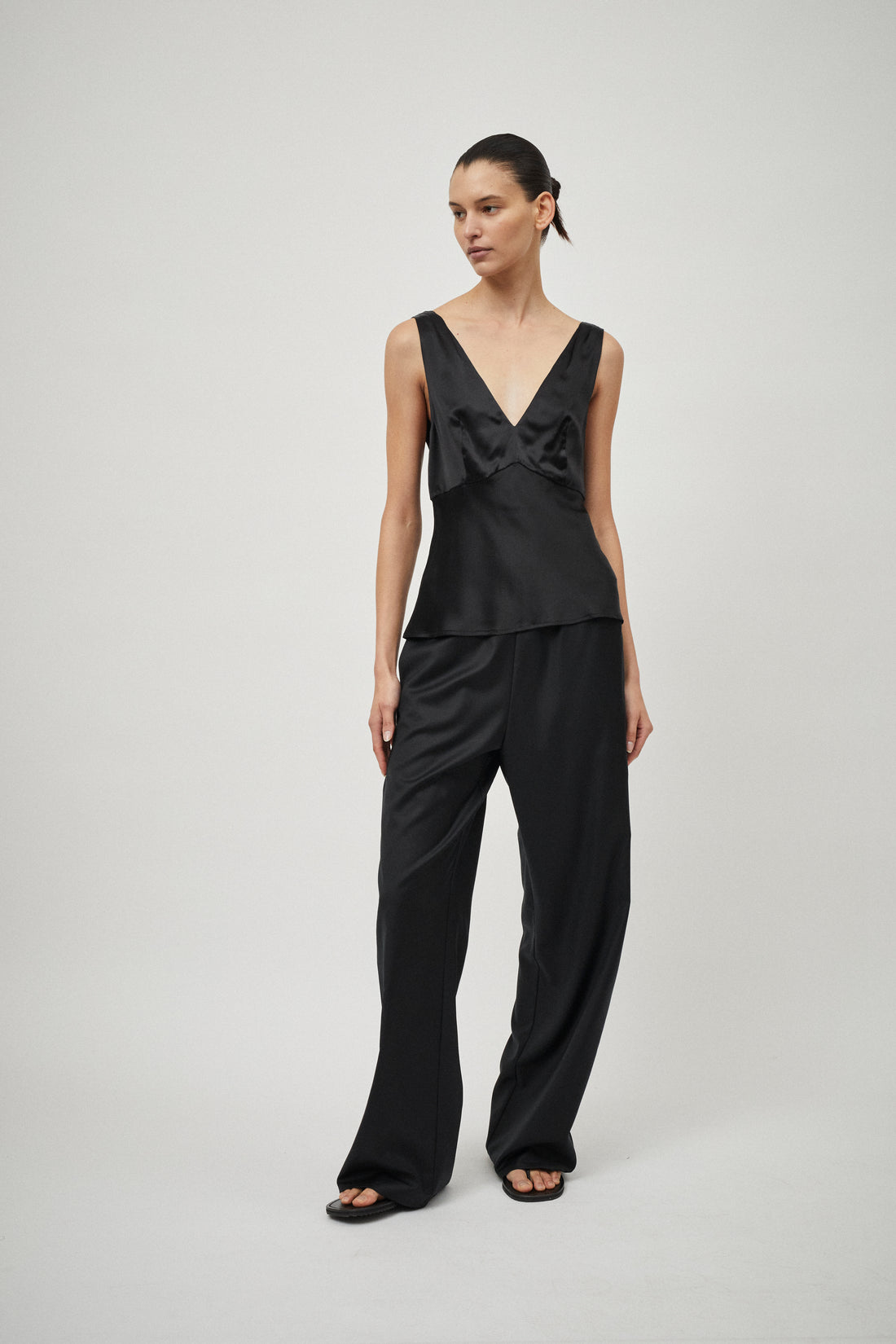 Wool Elastic Waist Pant