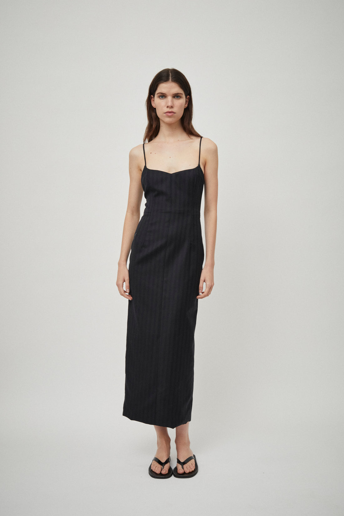 The Pinstripe Strap Dress