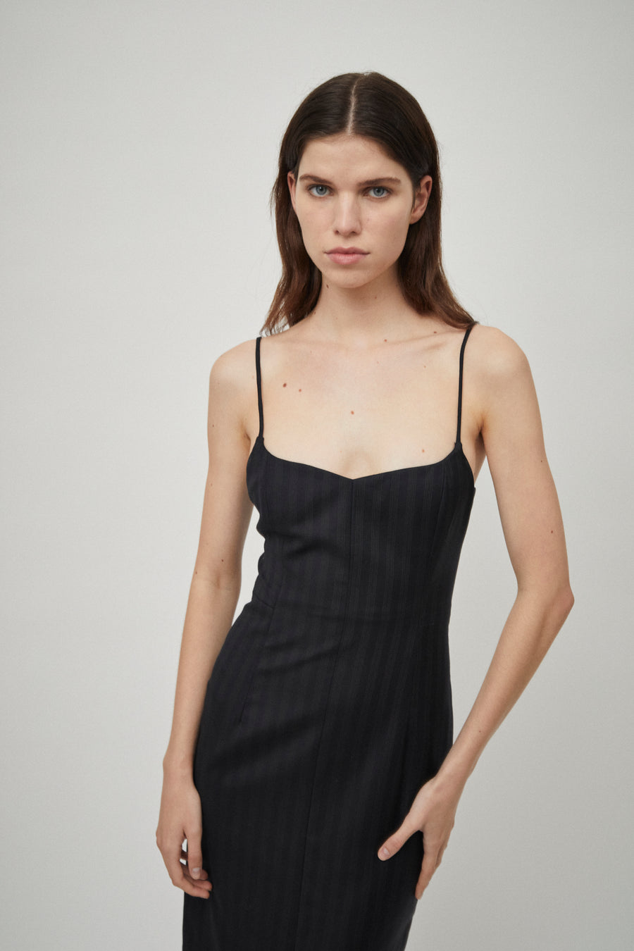 The Pinstripe Strap Dress