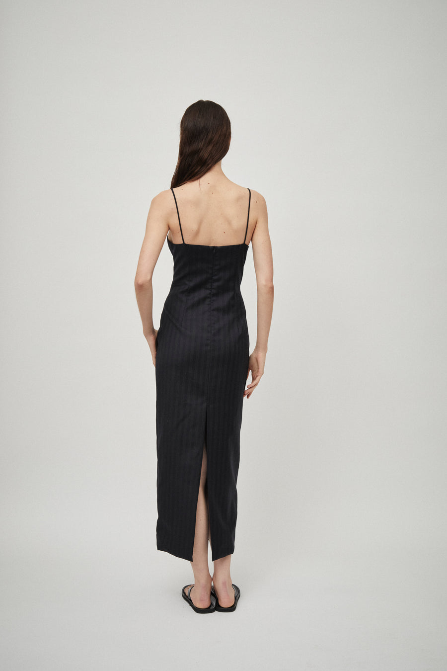 The Pinstripe Strap Dress
