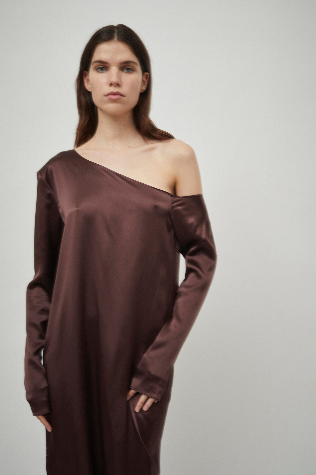 Silk Satin Asymmetric Dress