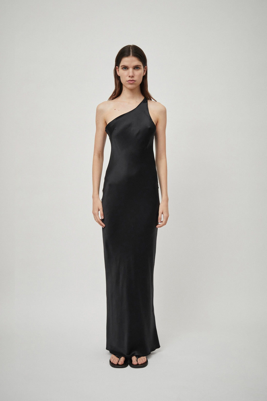 Silk Satin One Shoulder Tank Dress