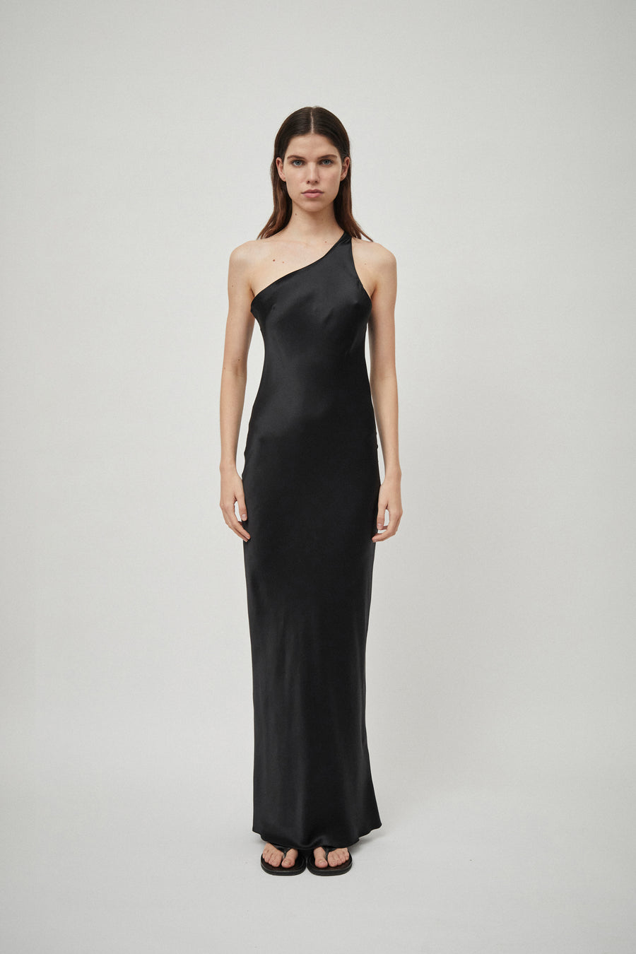 Silk Satin One Shoulder Tank Dress