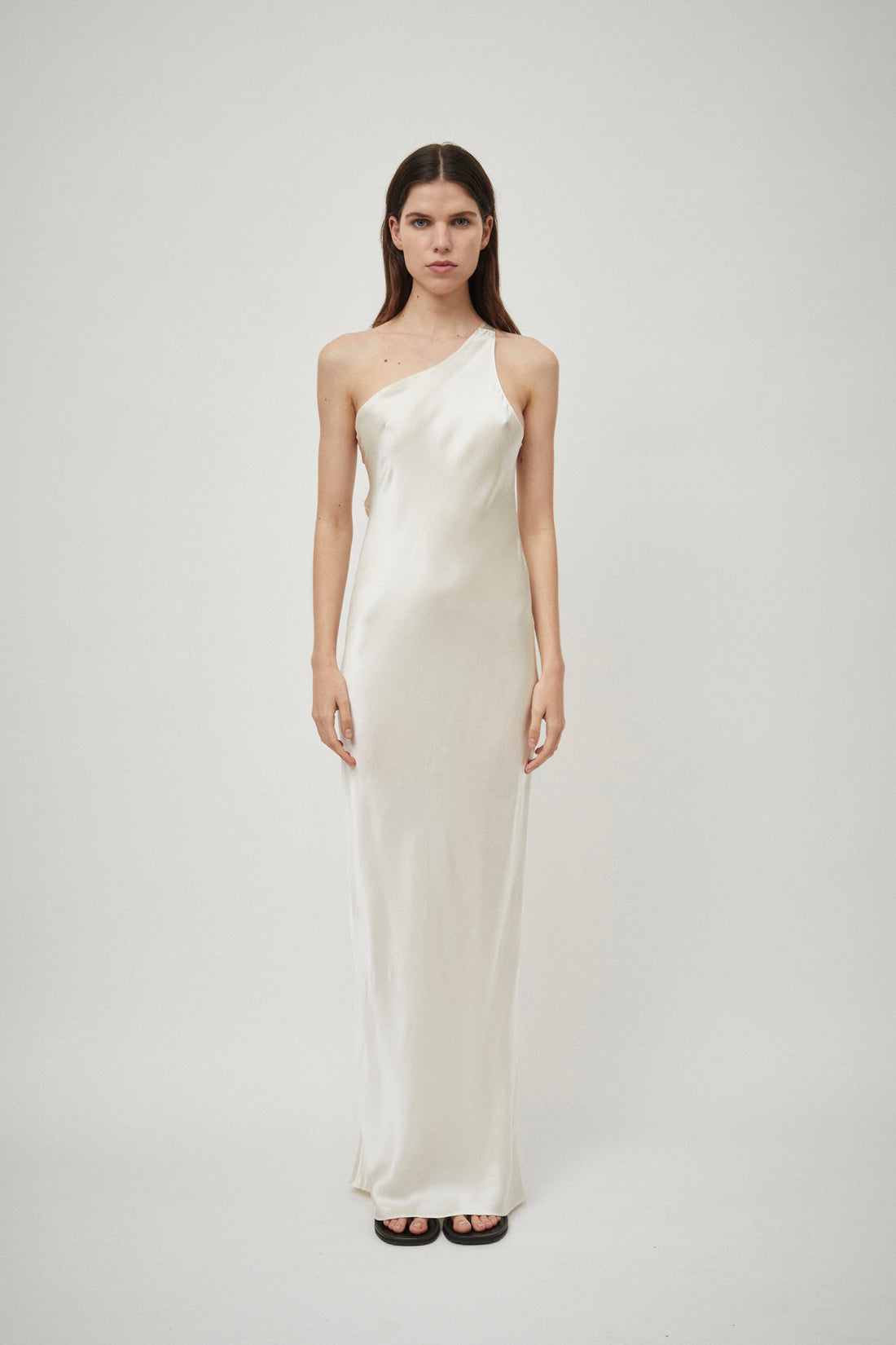 Silk Satin One Shoulder Tank Dress