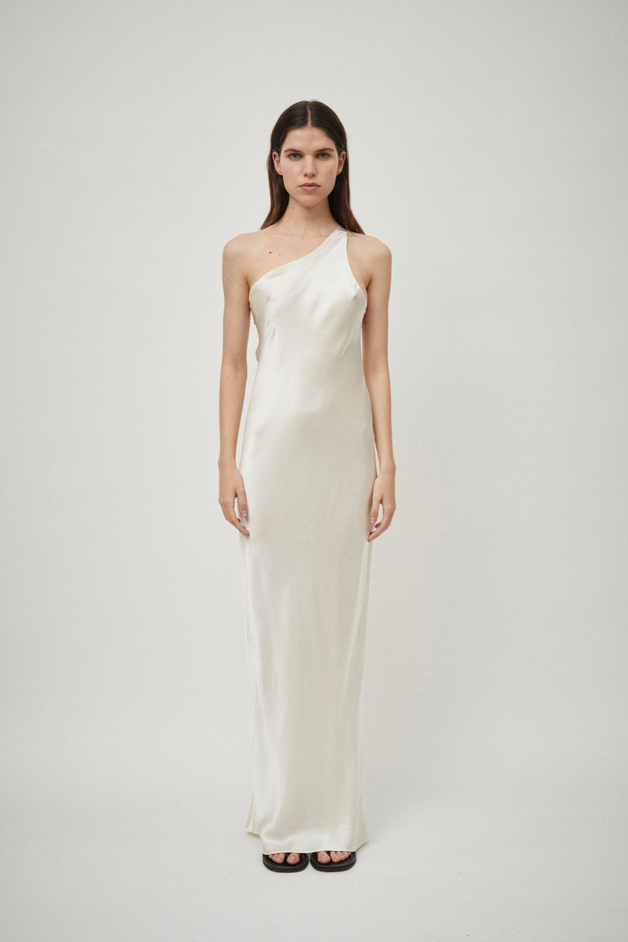 Silk Satin One Shoulder Tank Dress