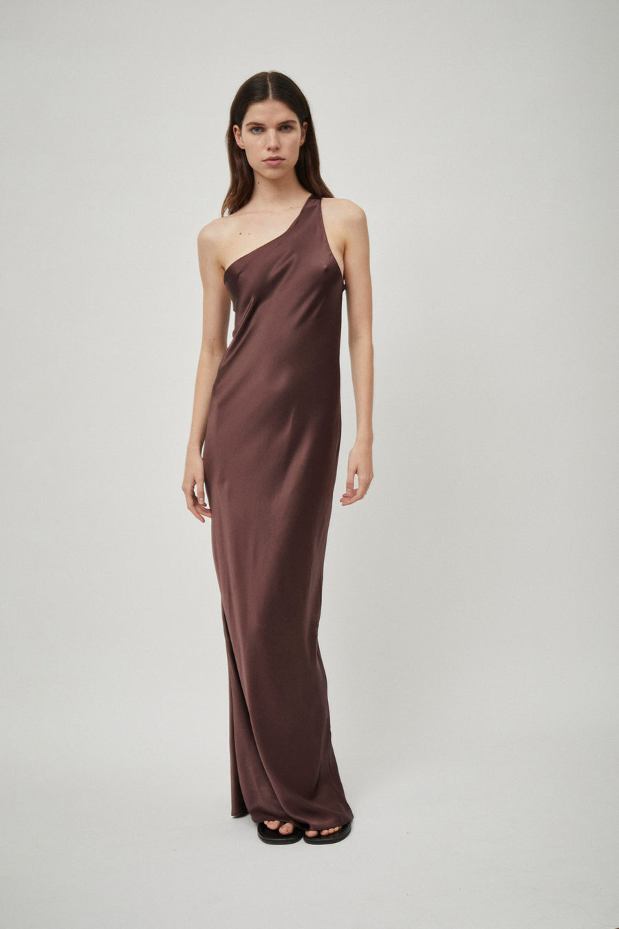 Silk Satin One Shoulder Tank Dress