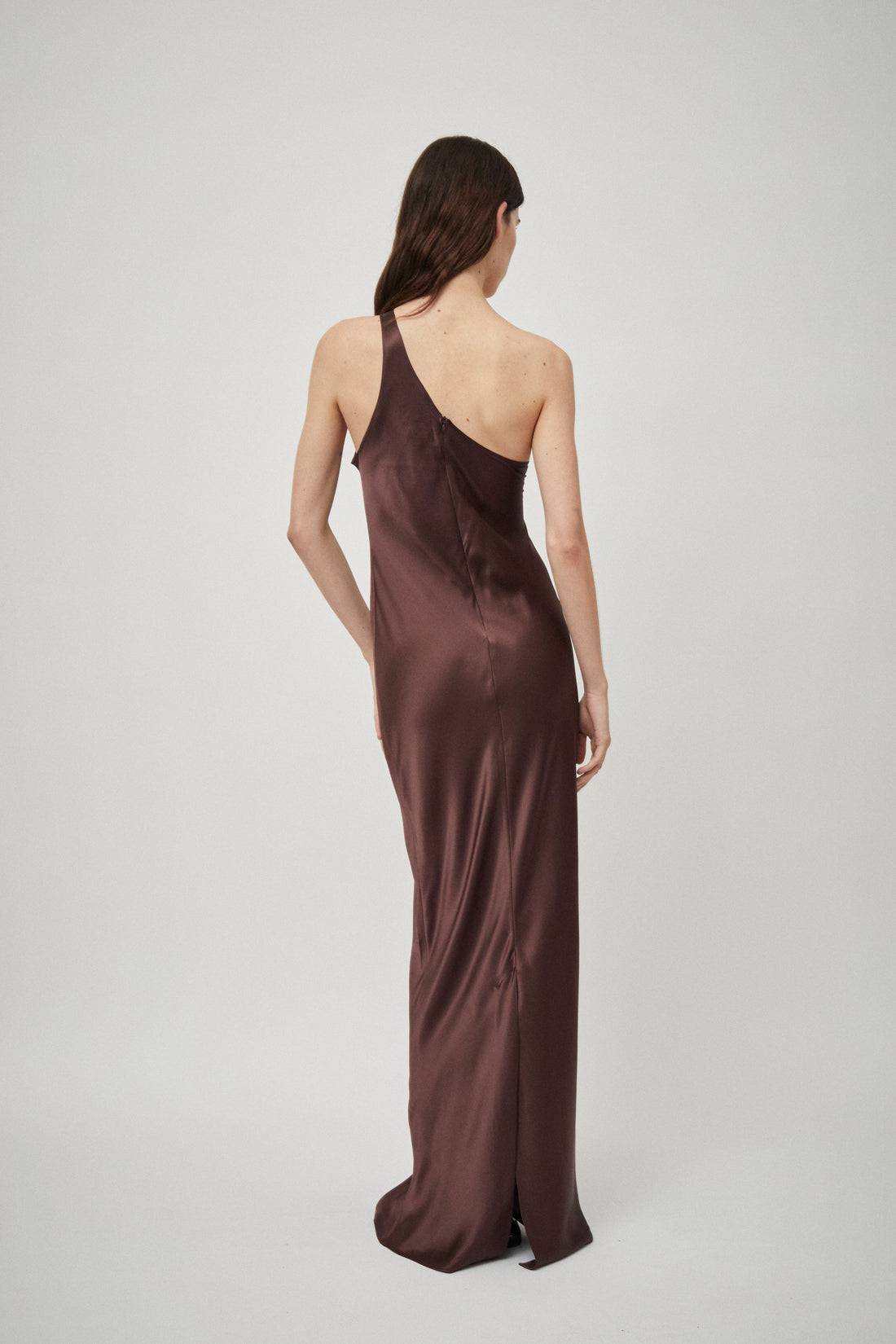 Silk Satin One Shoulder Tank Dress
