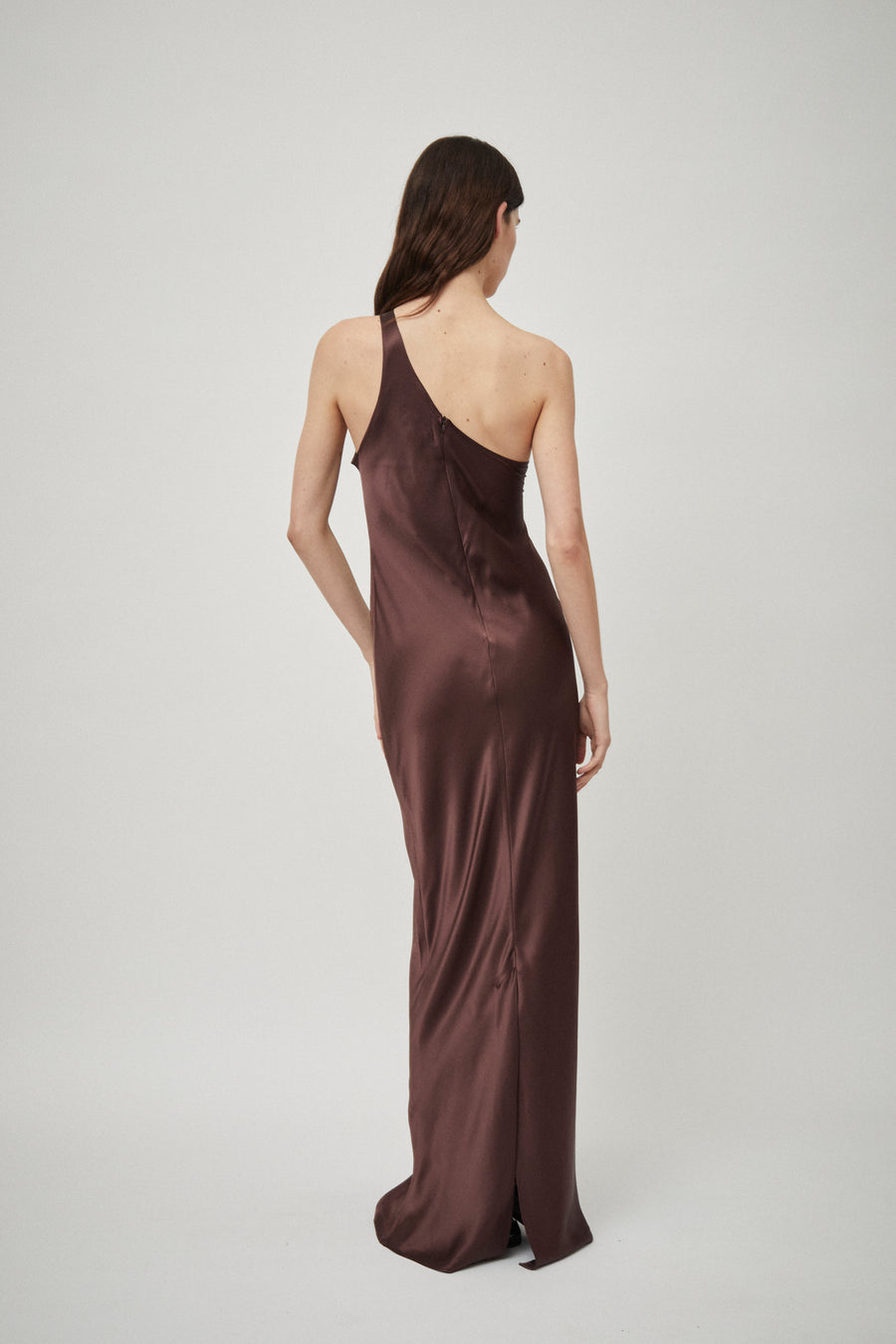 Silk Satin One Shoulder Tank Dress
