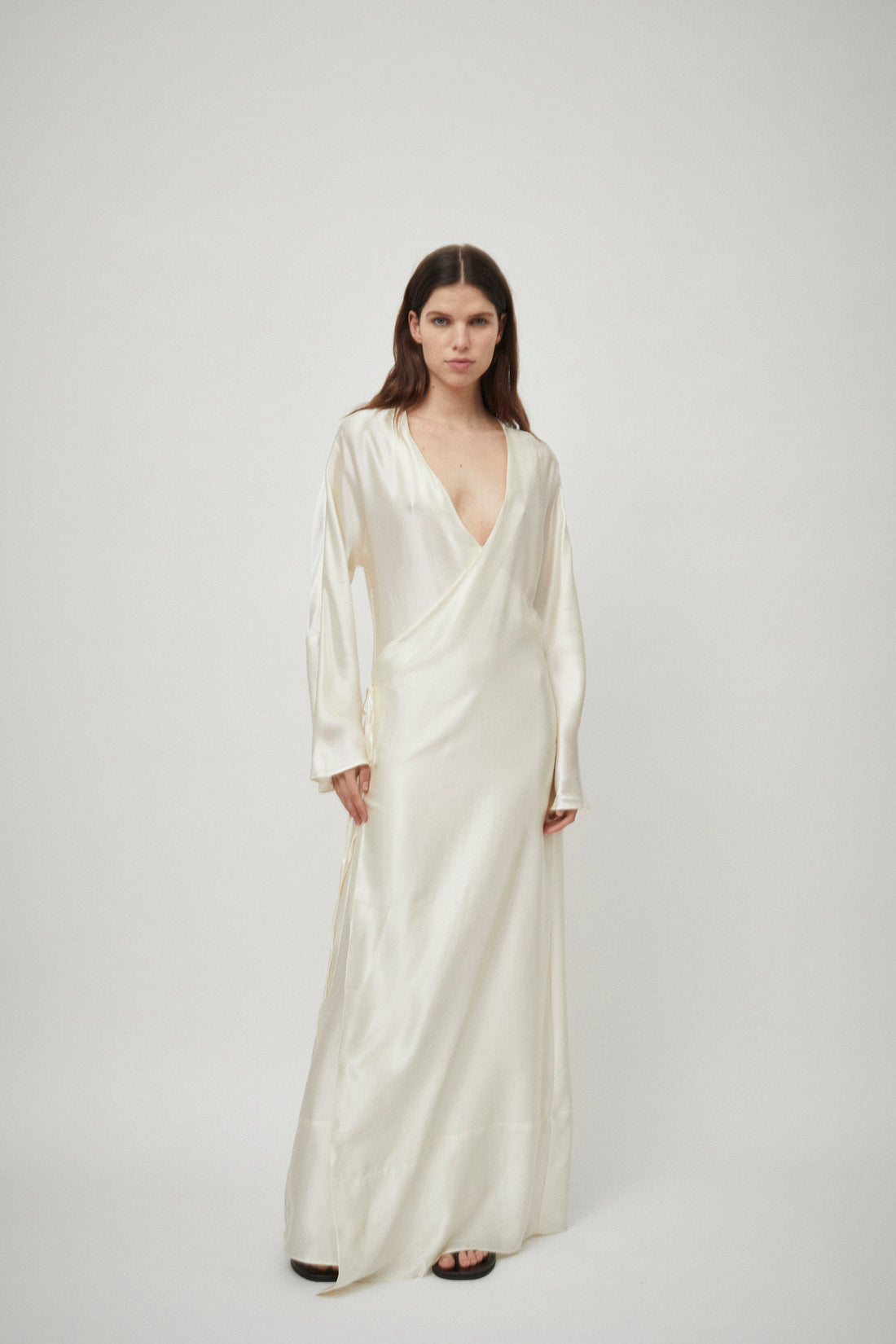 Silk Satin Wrap Dress