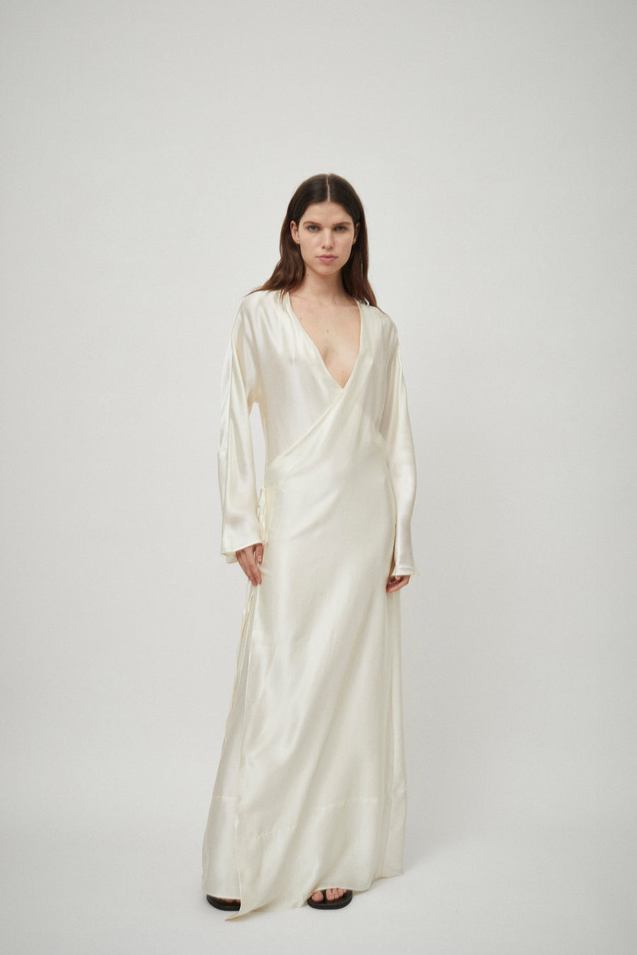 Silk Satin Wrap Dress