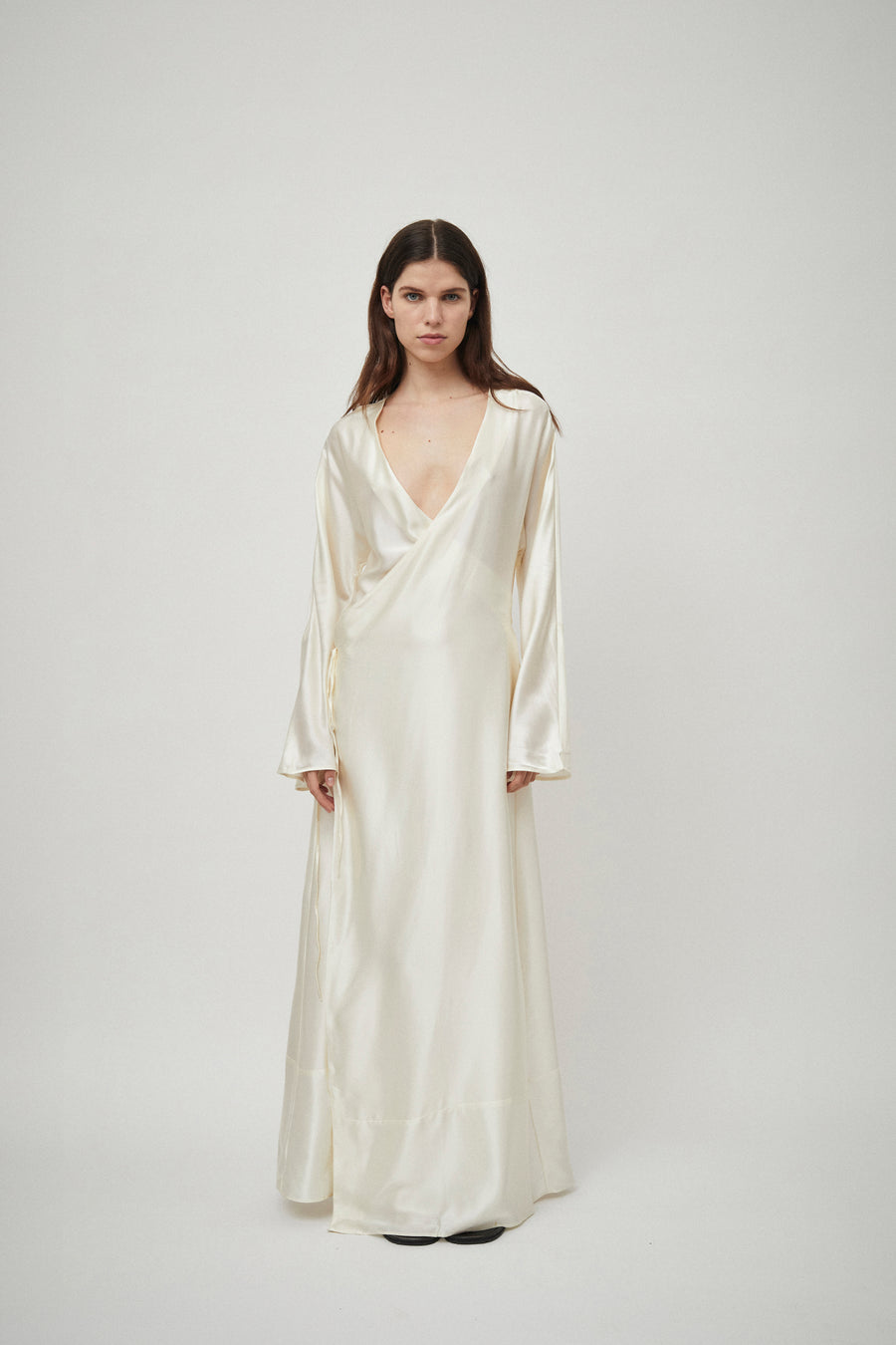 Silk Satin Wrap Dress