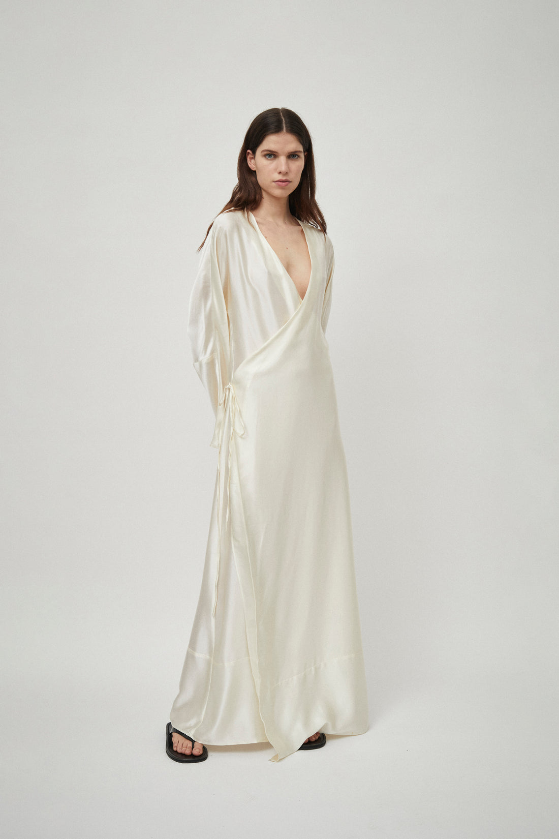 Silk Satin Wrap Dress