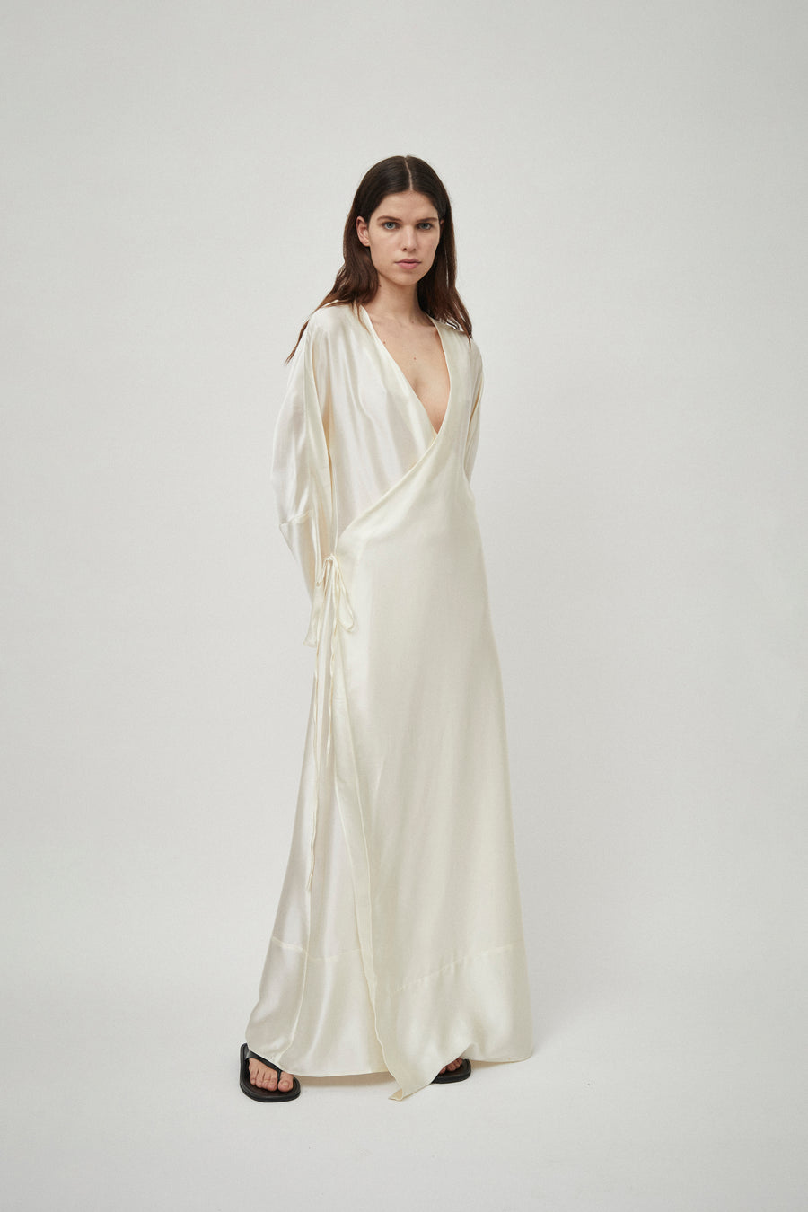 Silk Satin Wrap Dress