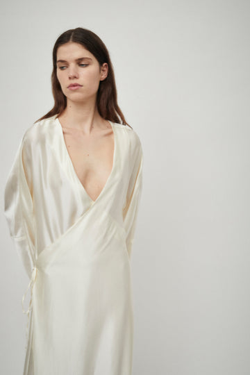 Silk Satin Wrap Dress