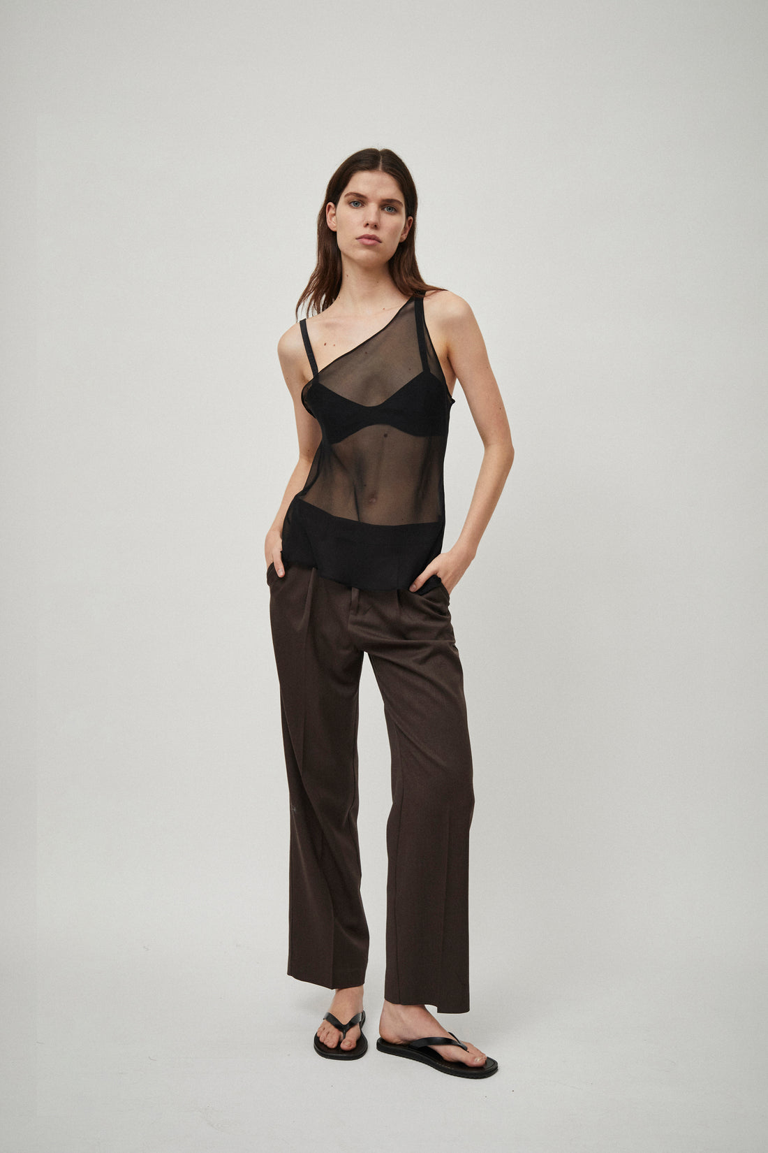 Georgette One Shoulder Tank