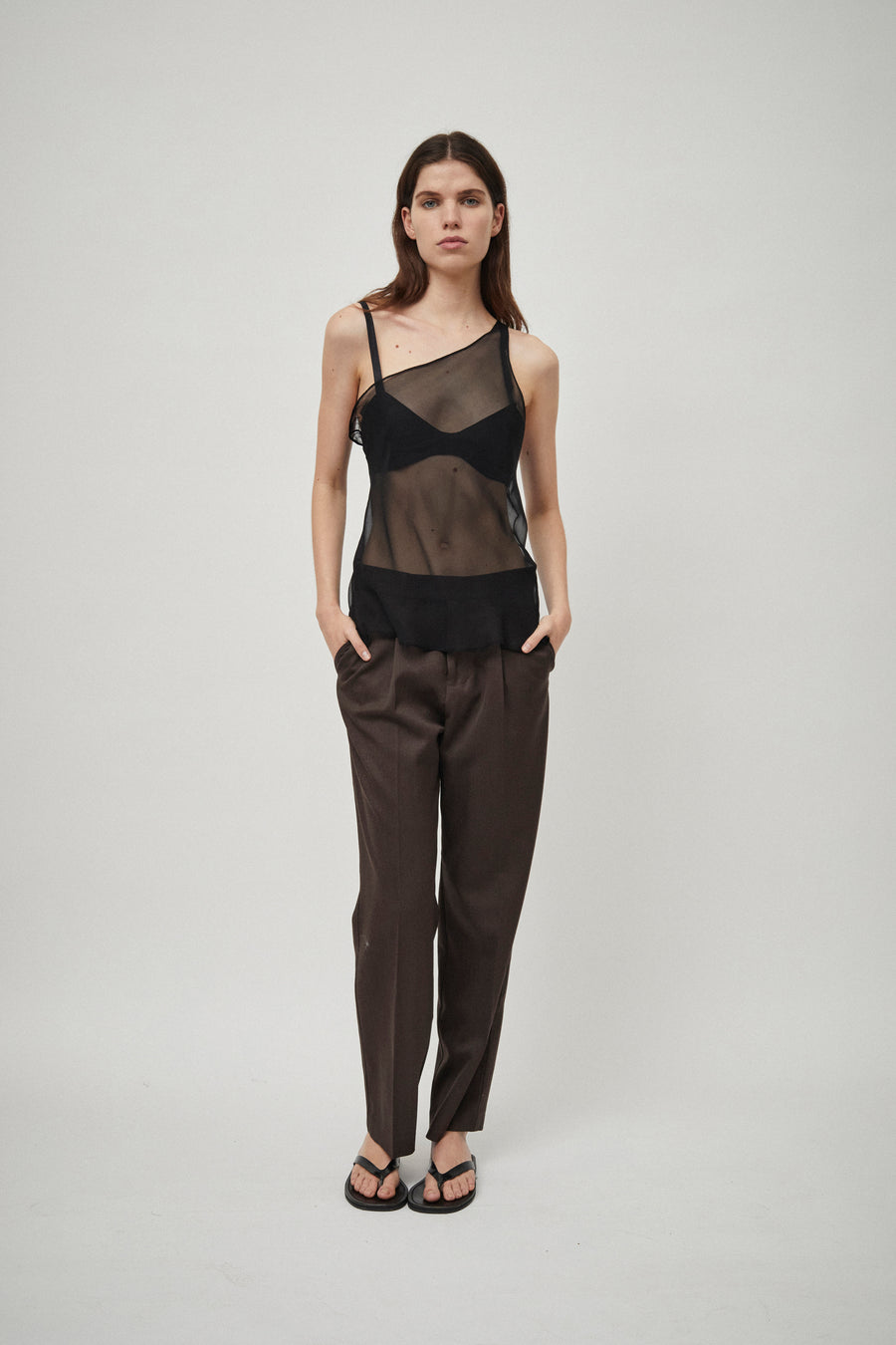 Georgette One Shoulder Tank