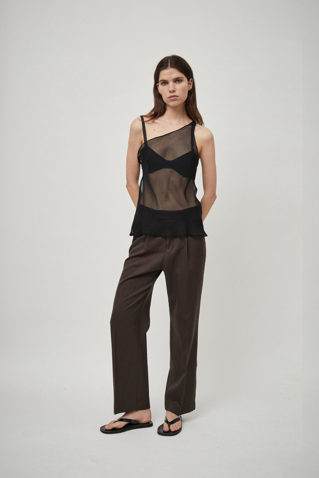 Georgette One Shoulder Tank