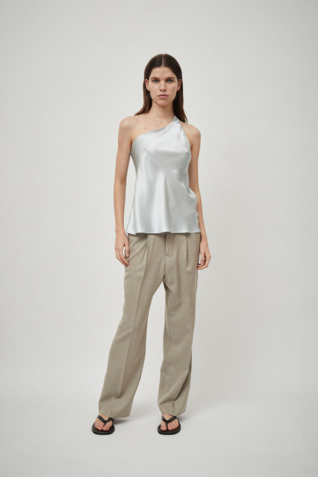 Silk Satin One Shoulder Tank