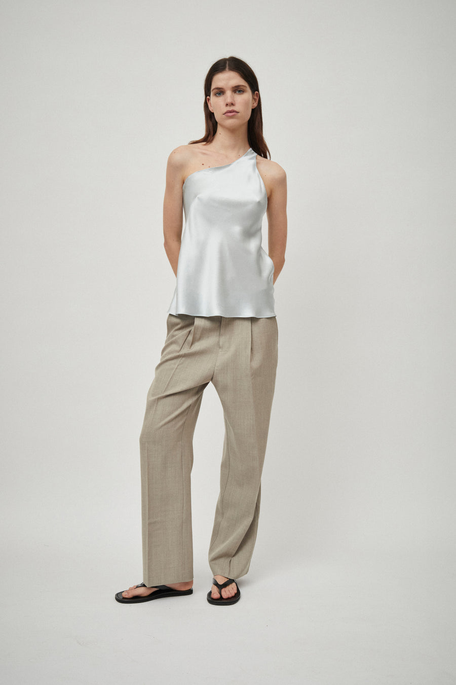 Silk Satin One Shoulder Tank