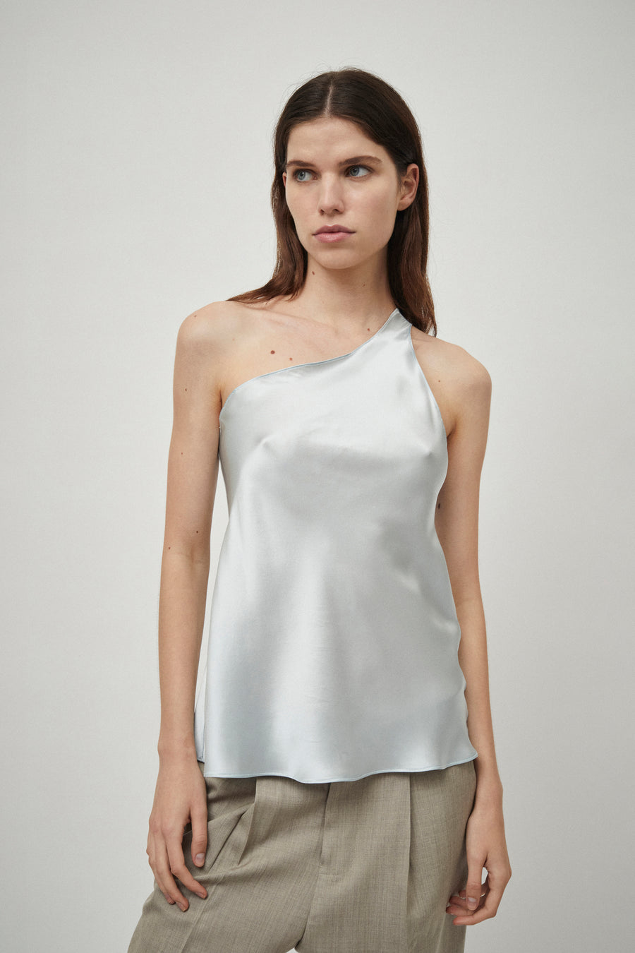Silk Satin One Shoulder Tank