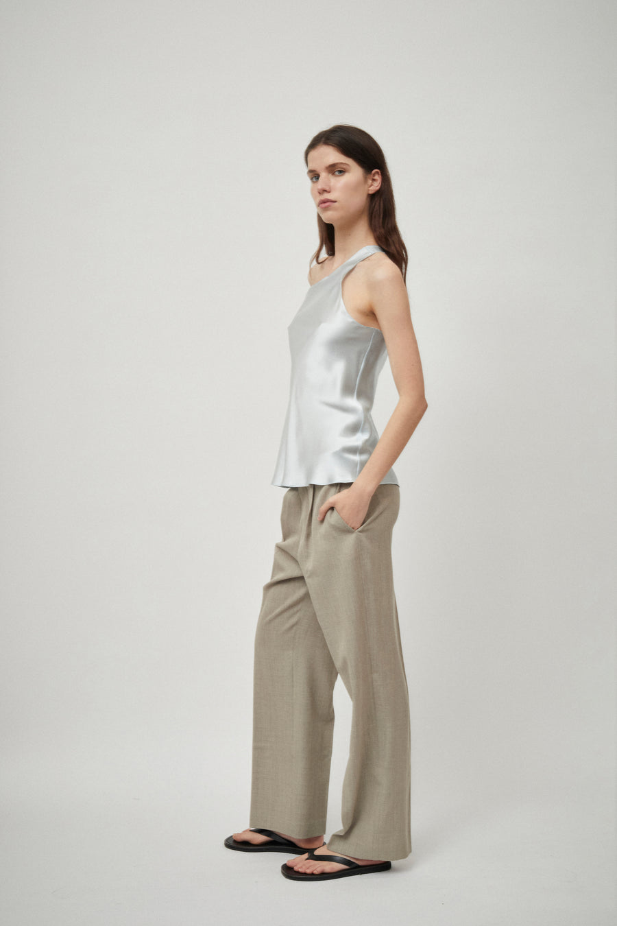 Silk Satin One Shoulder Tank