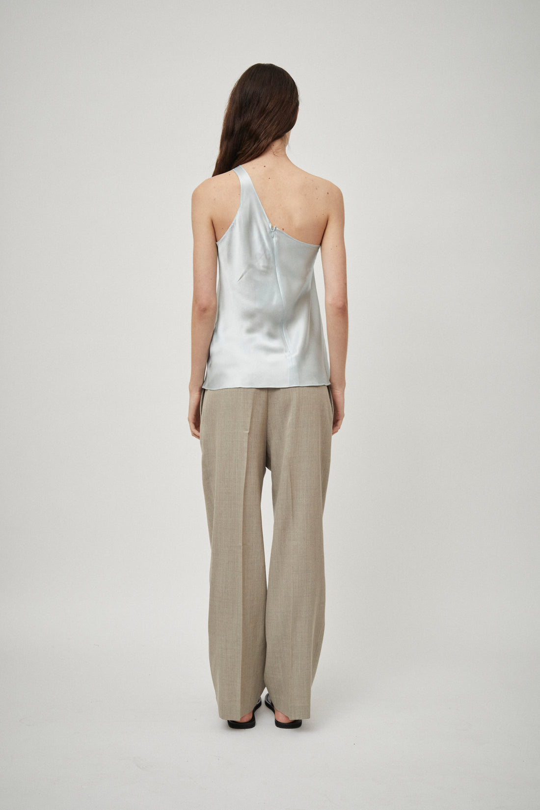 Silk Satin One Shoulder Tank