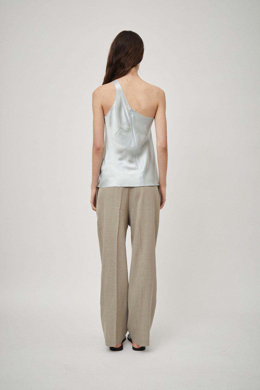 Silk Satin One Shoulder Tank