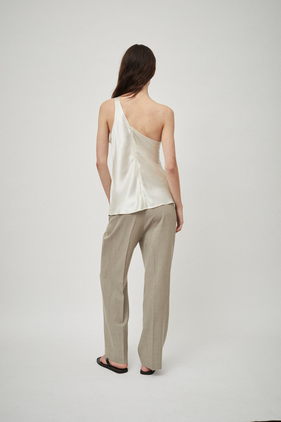 Silk Satin One Shoulder Tank