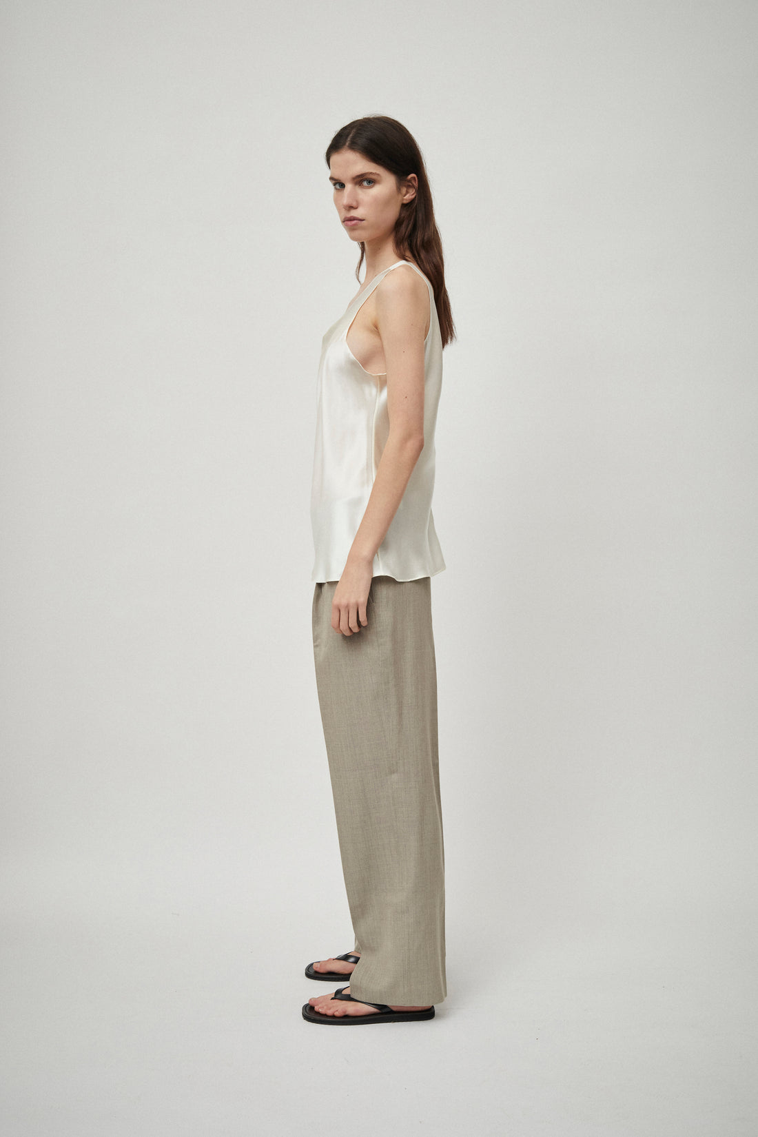 Silk Satin One Shoulder Tank