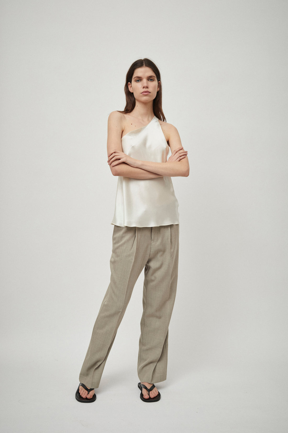 Silk Satin One Shoulder Tank