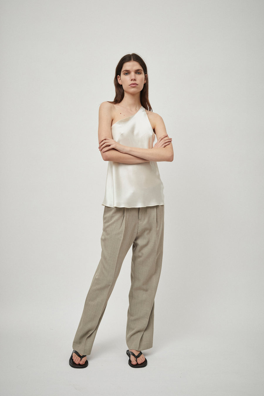 Silk Satin One Shoulder Tank