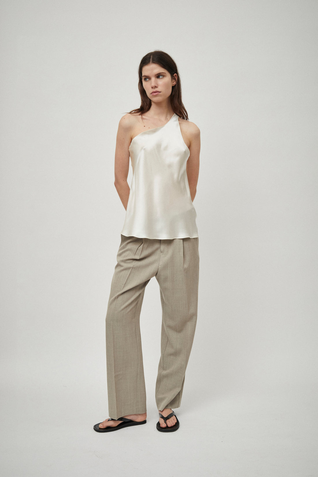 Silk Satin One Shoulder Tank