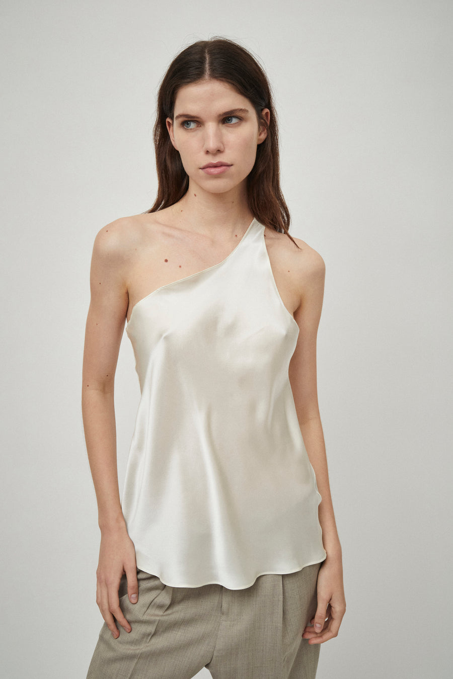Silk Satin One Shoulder Tank