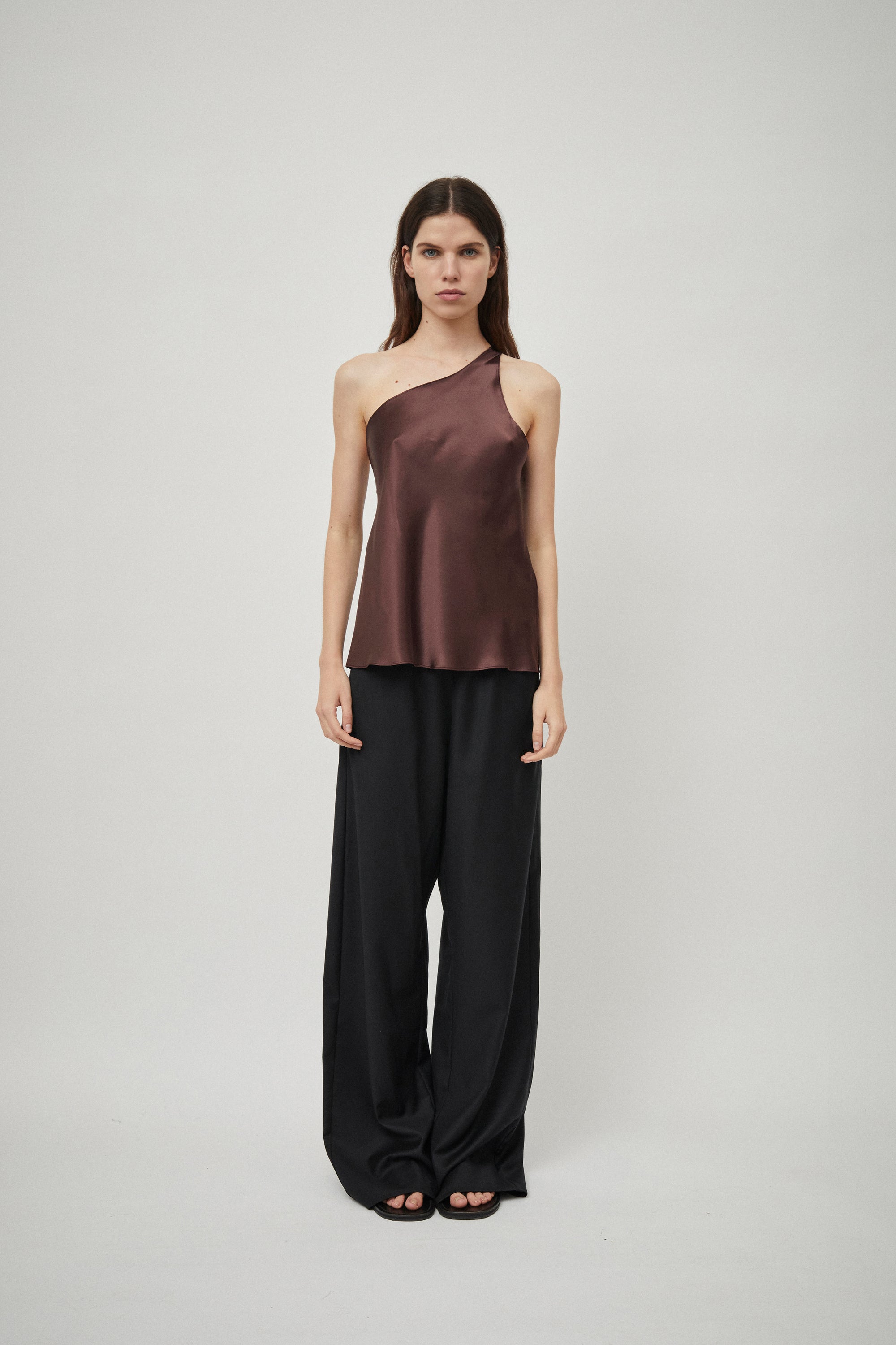 Silk Satin One Shoulder Tank